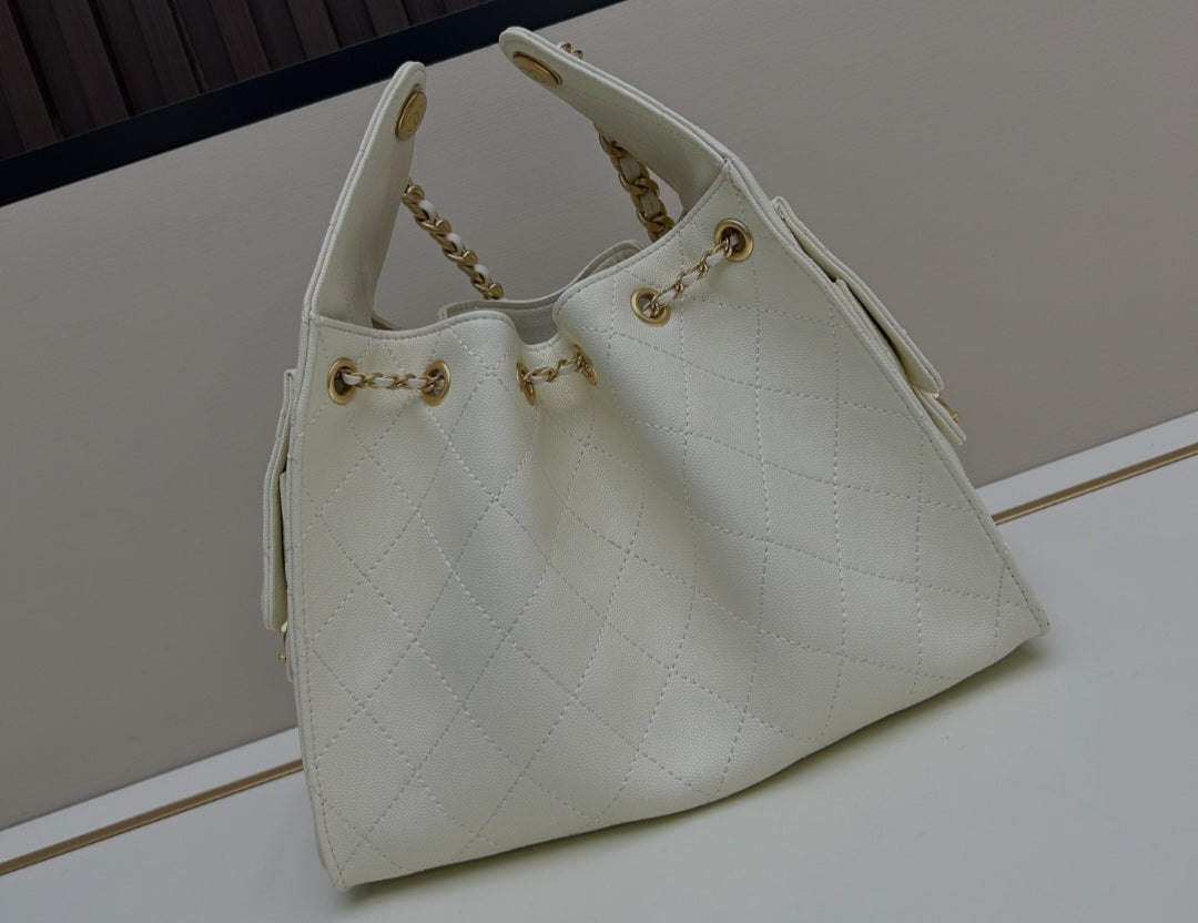 Chanel 25 white bag