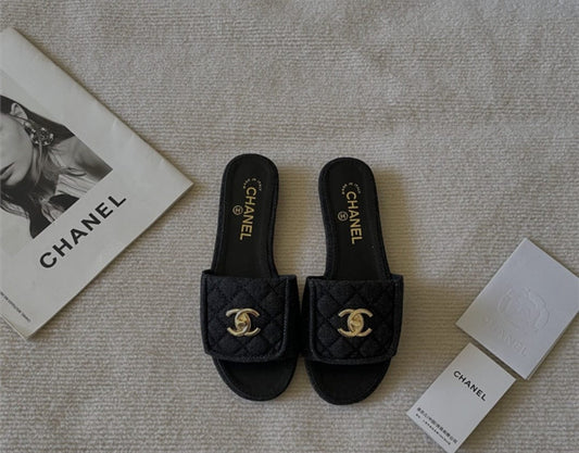CC denim slippers