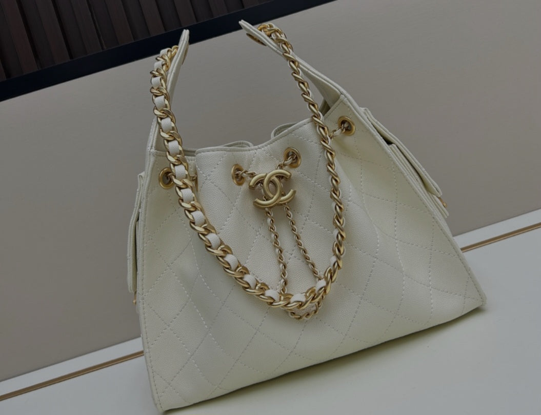 Chanel 25 white bag