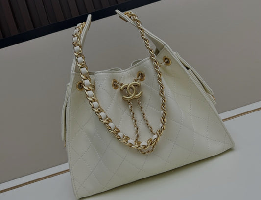 Chanel 25 white bag