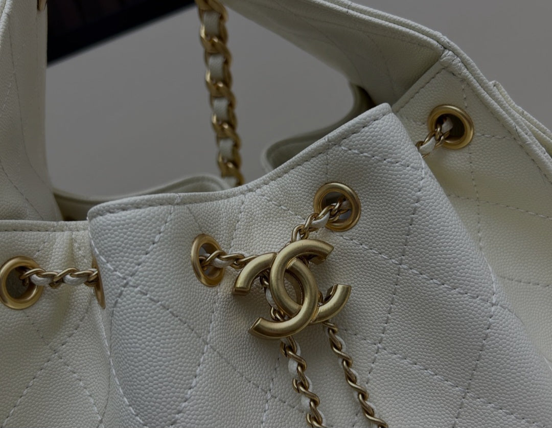 Chanel 25 white bag