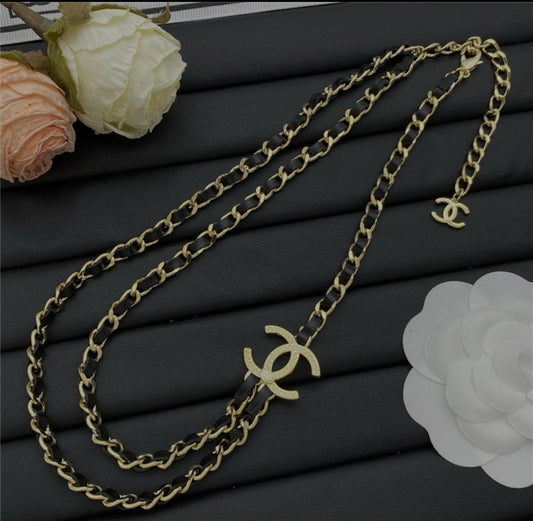 CC golden black necklace