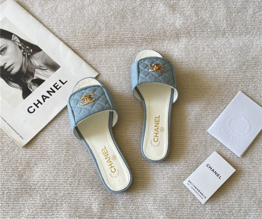 CC denim slippers