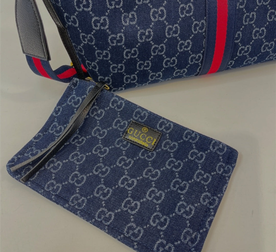 Gucci Giglio large tote blue bag