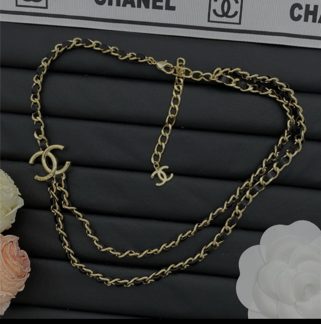 CC golden black necklace