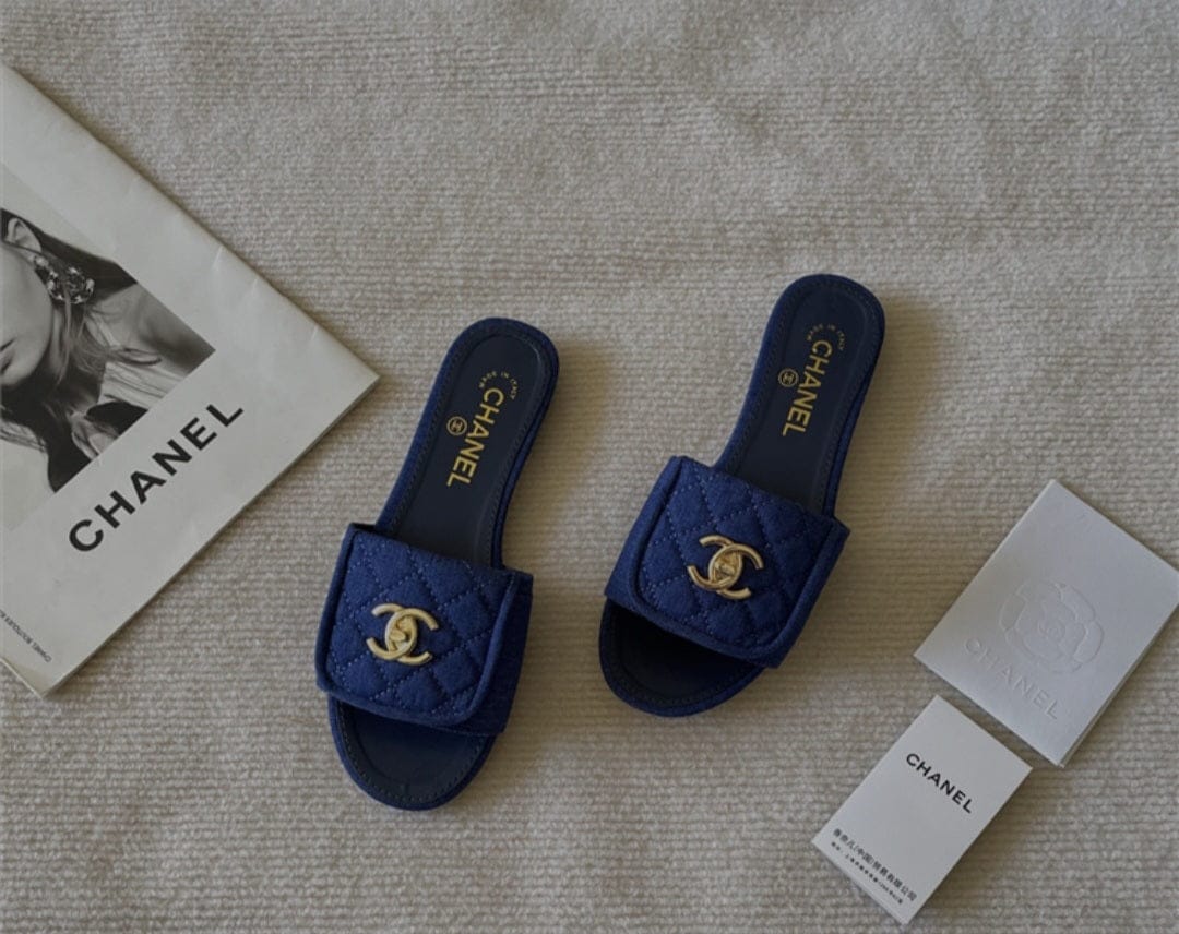 CC denim slippers