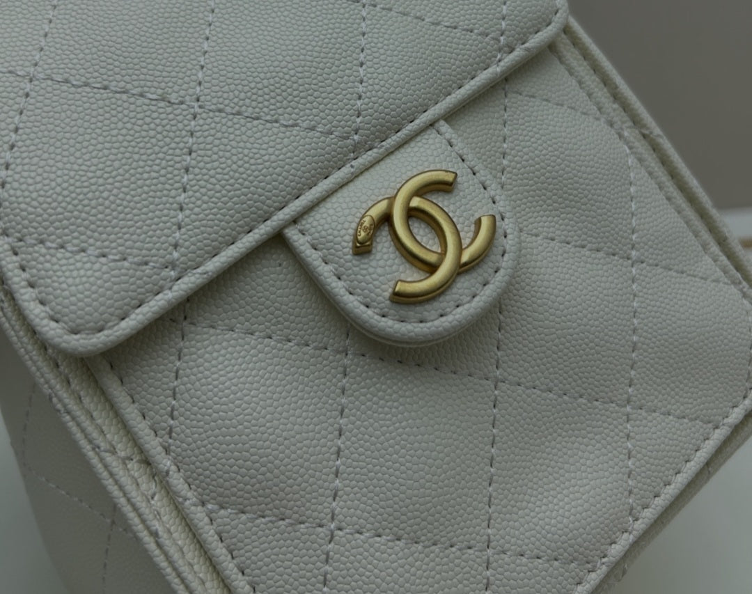 Chanel 25 white bag