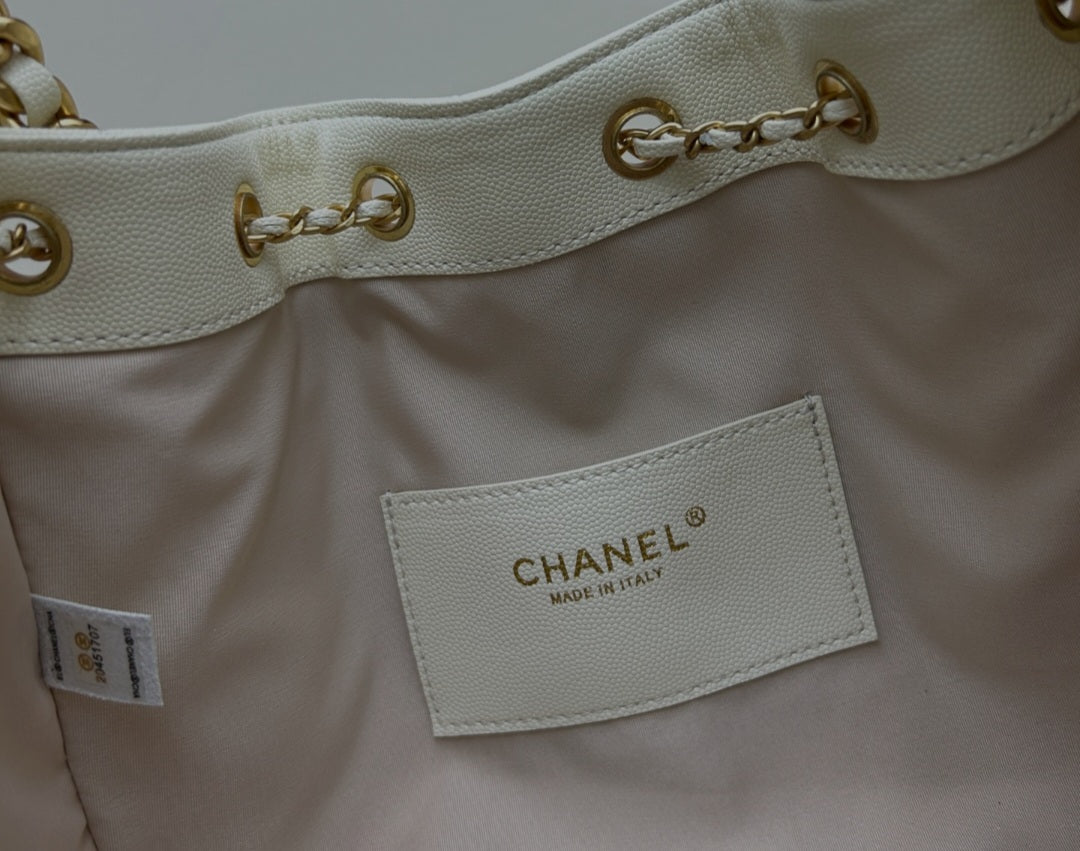 Chanel 25 white bag