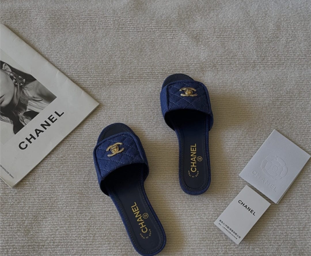CC denim slippers