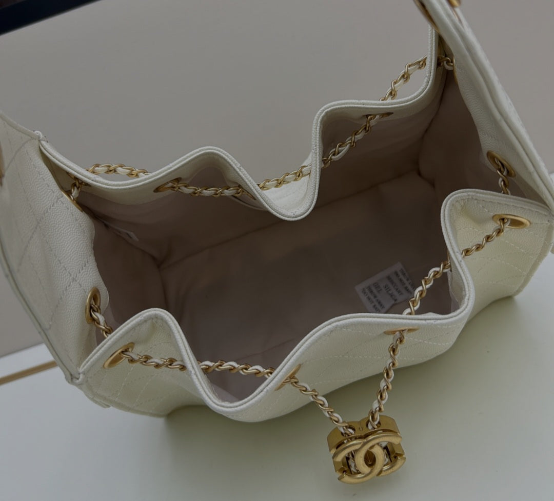 Chanel 25 white bag